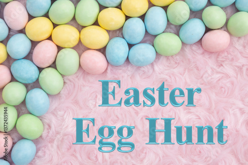 Easter Egg Hunt Invitation with candy eggs