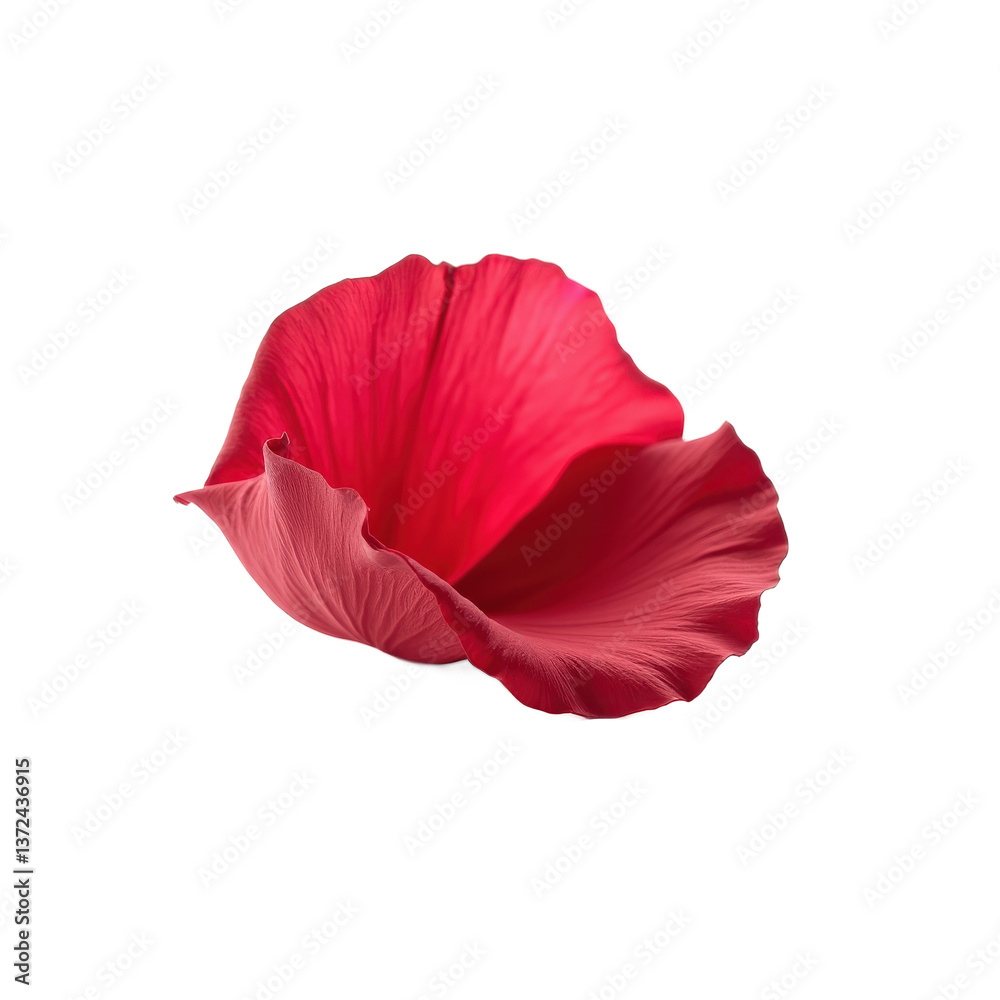A single, vibrant red rose petal with a smooth texture and delicate edges. A single, vibrant red rose petal with a smooth texture and delicate edges.