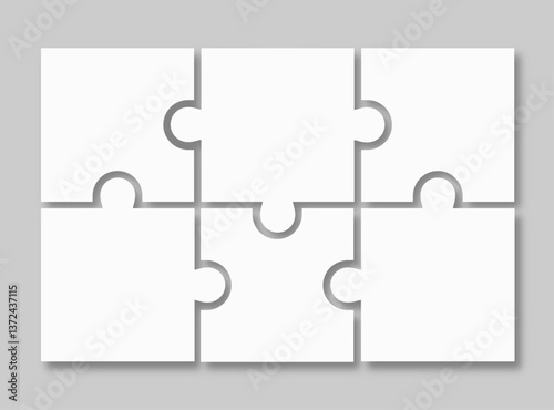 Puzzle pieces vector set.