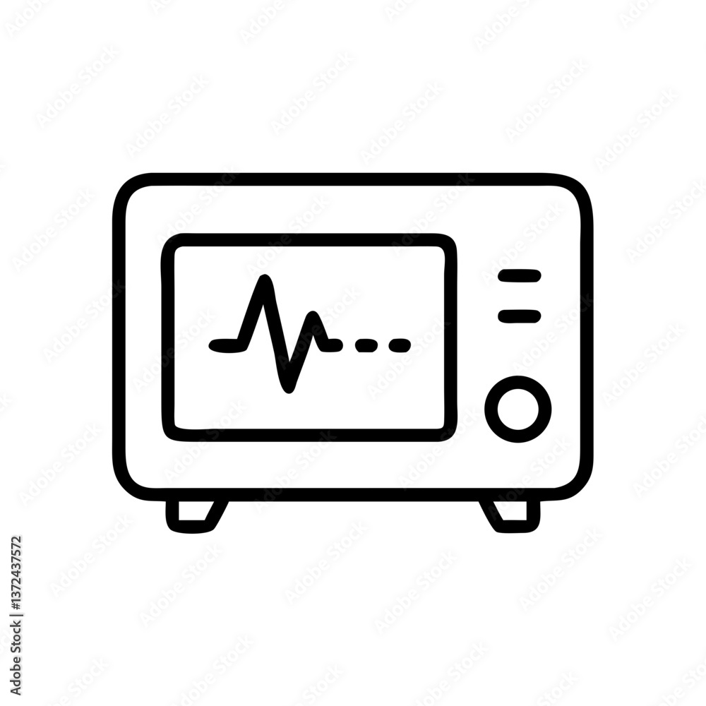Ecg machine showing heartbeat monitoring graph Ecg machine showing heartbeat monitoring graph