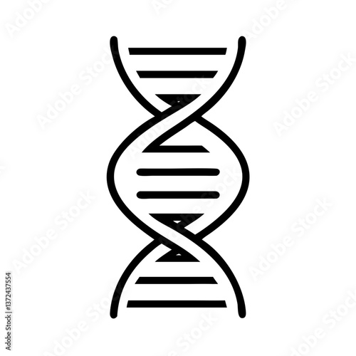 Dna helix icon in minimalist design on white background