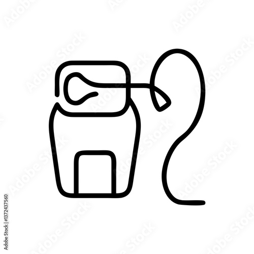 Dental floss icon in minimalist design on white background