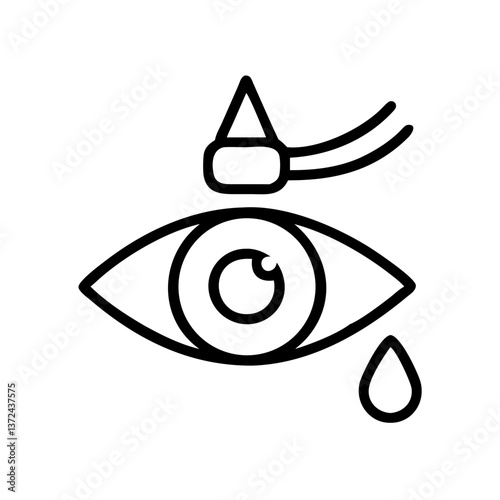 Eye drop icon over eye illustration