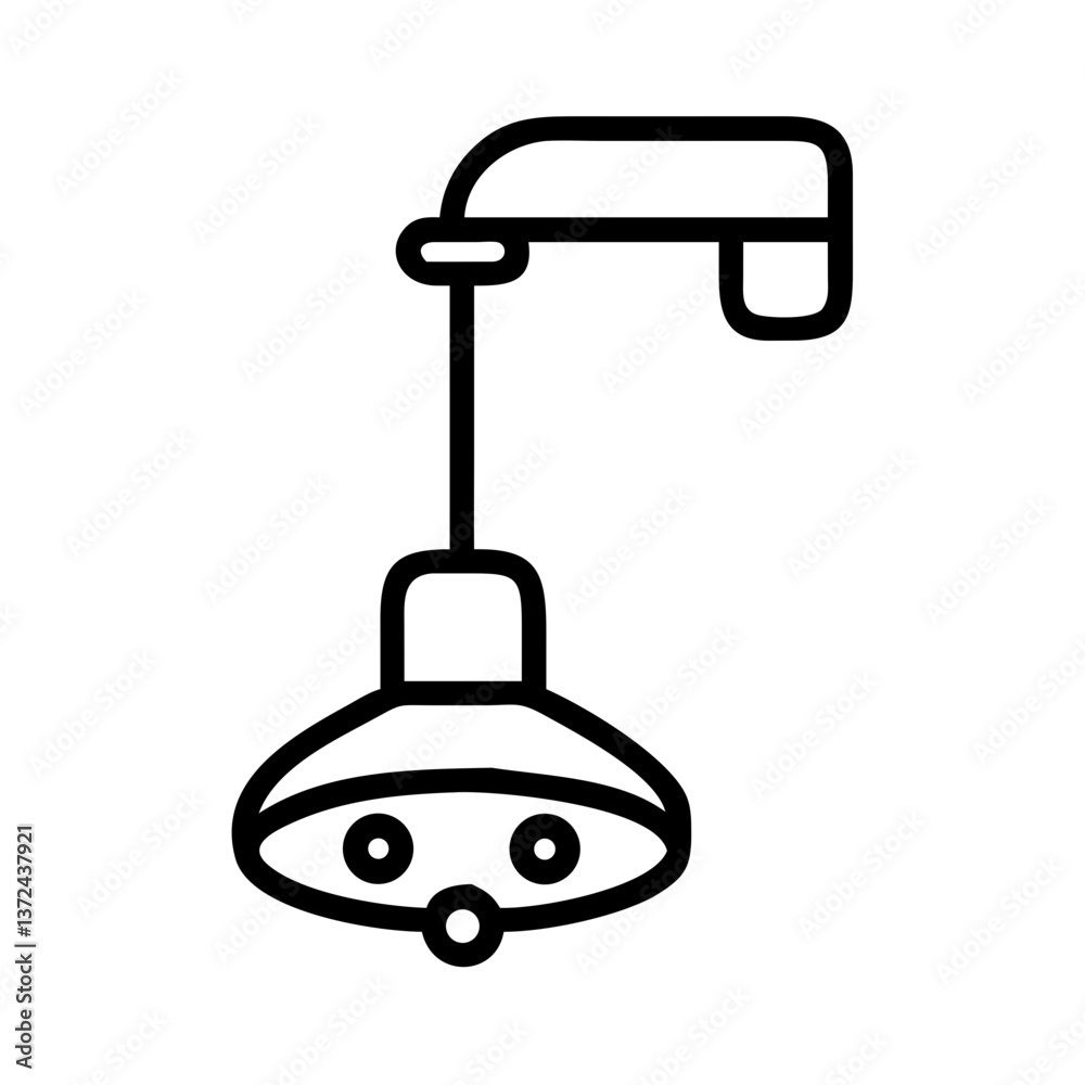Surgery lamp icon in minimalist design