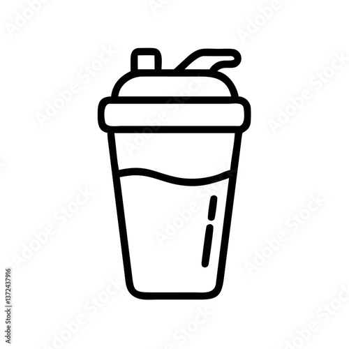 Protein shake icon in a minimalistic line design