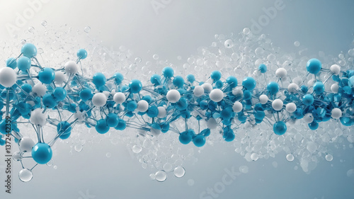 Medical abstract gradient background with connecting molecules forming a chain