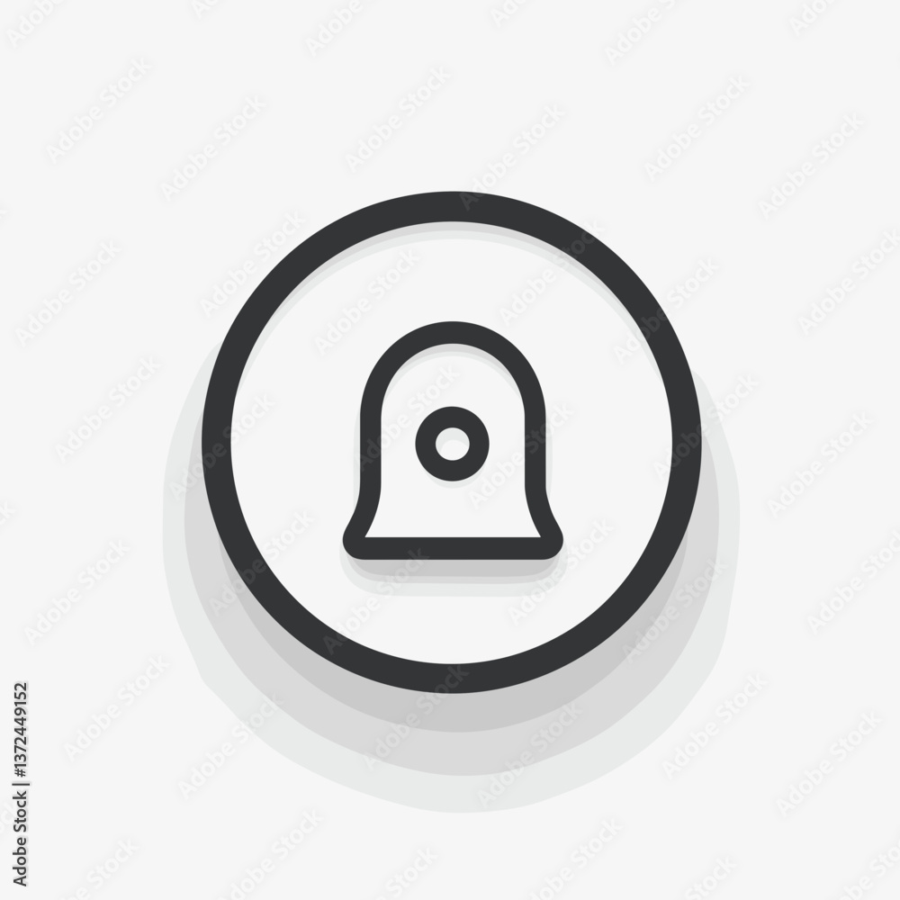 Minimalist Bell Icon in Gray Circle Design Minimalist Bell Icon in Gray Circle Design