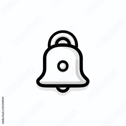 Vector bell icon in minimal style with a monochrome color scheme  