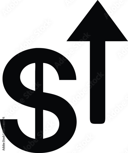 A dollar sign icon with an upward arrow representing a salary increase