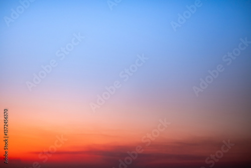 Beautiful , luxury soft gradient orange gold clouds and sunlight on the blue sky perfect for the background, take in evening,Twilight, Large size, high definition landscape photo