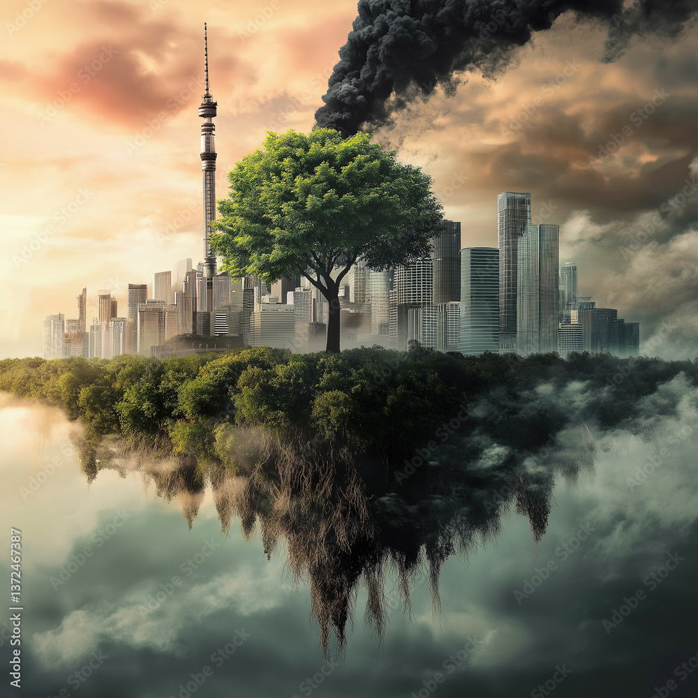 Fototapeta premium A breakdown of the carbon tax and its role in reducing environmental damage. 
