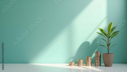 Minimalistic investment backdrop illustrating low emission strategies generous negative space for brand text spotlighting advanced carbon tracking fewer GHG outputs and robust ESG checks shaping low e