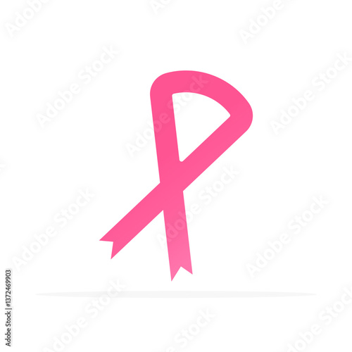 pink aids ribbon icon, flat vector. modern and minimalist design