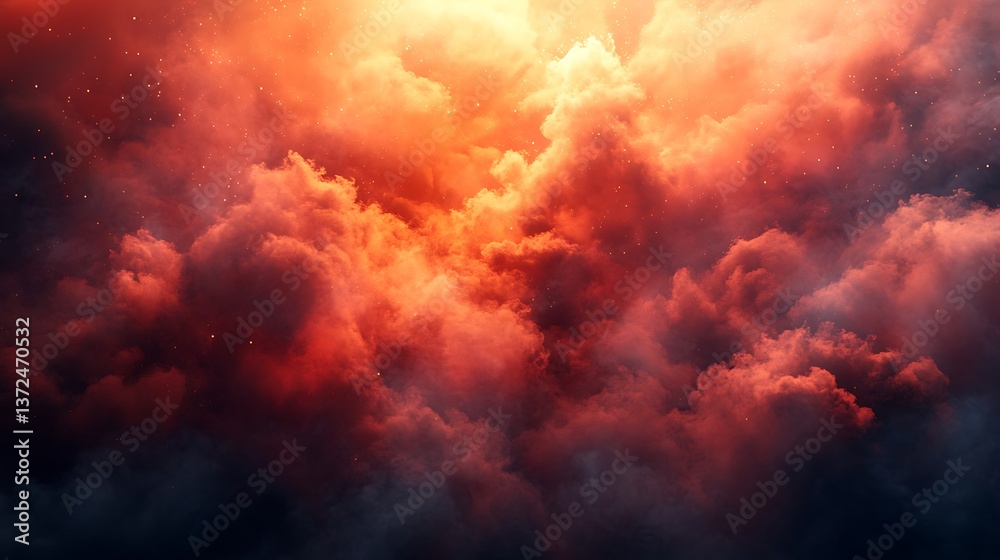 Fiery Cloudscape, Fiery Sky Fiery Cloudscape, Fiery Sky