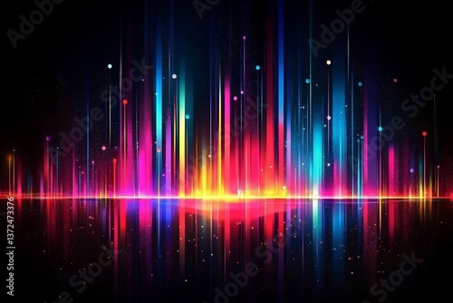 Mesmerizing combination of sound and light in an abstract display.