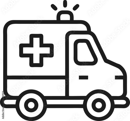 ambulance car outline icon  art