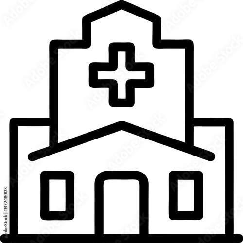 medical cross symbol outline icon