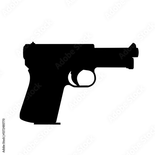 Silhouette of a pistol - vector illustration
