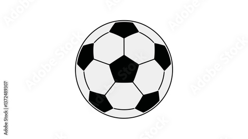 Soccer Ball Simplicity: A classic black and white soccer ball, embodying the spirit of sports, competition, and the global love for the game.
