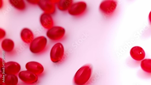Red pills pharm production line slow motion