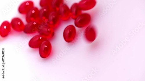 Red pills pharm production line slow motion