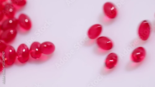 Red pills pharm production line slow motion