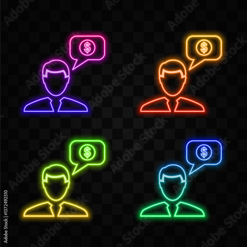 Financial issues consultants icon. neon style. simple financial issues consultants vector icon illustration for web design