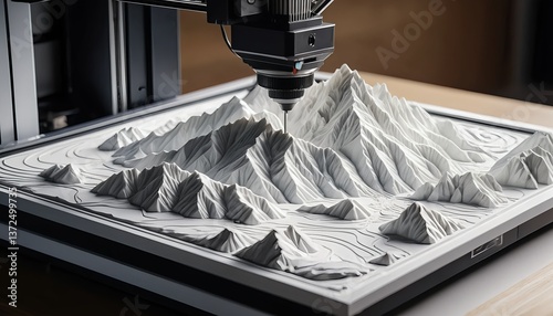 3D Printing Mountain Topography Model