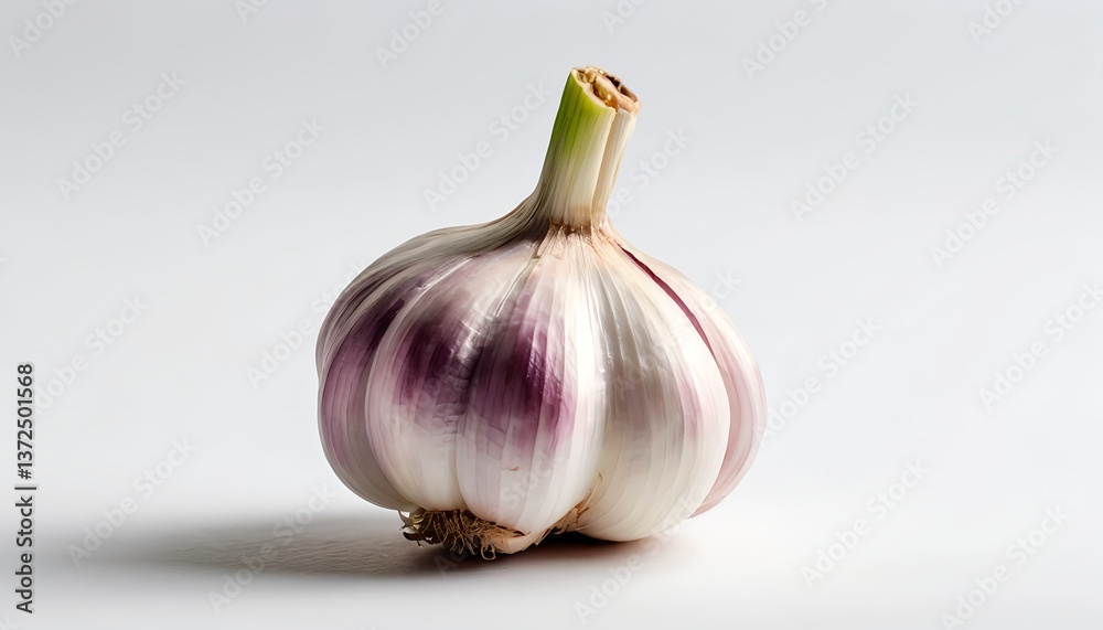 Obraz premium Single bulb of purple stripe garlic