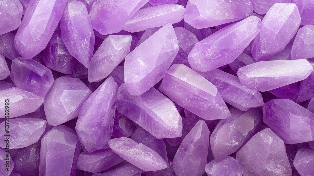 Fototapeta premium Luxurious pile of sparkling purple crystals, visual treat for gemstone enthusiasts
