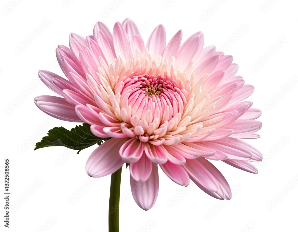 Obraz premium Pink Chrysanthemum Flower Isolated on White