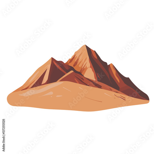 Flat vector barren ridge, minimalist design, isolated on a white background.

