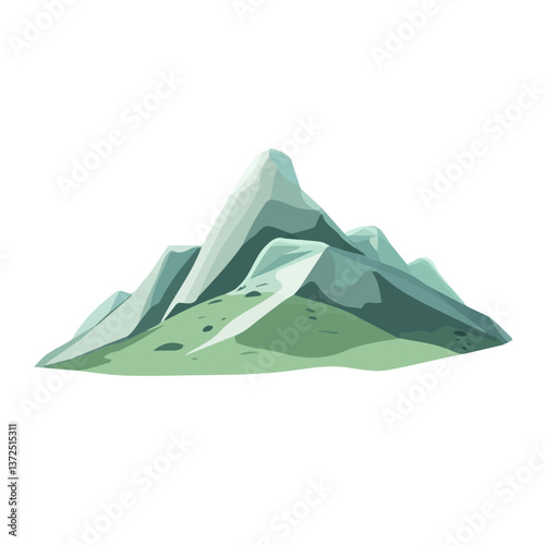 Flat vector ridge, minimalist design, isolated on a white background.

