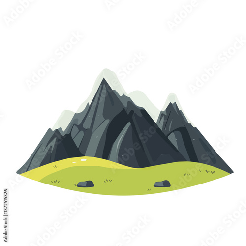 Flat vector ridge, minimalist design, isolated on a white background.

