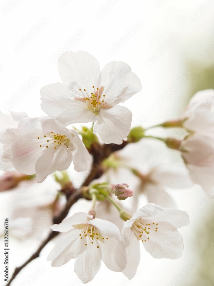 開花した桜のマクロ撮影 開花した桜のマクロ撮影