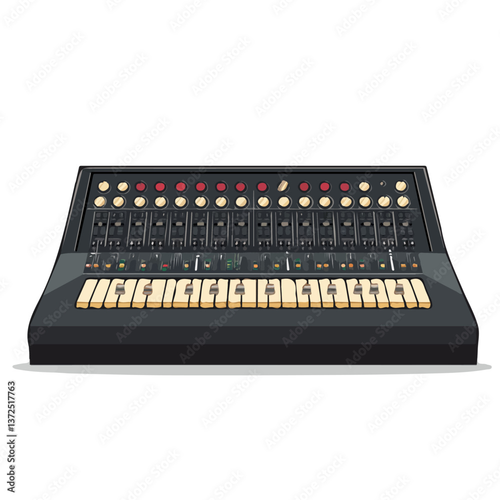 Flat vector mixing console, minimalist design, isolated on a white background.
Flat vector mixing console, minimalist design, isolated on a white background.