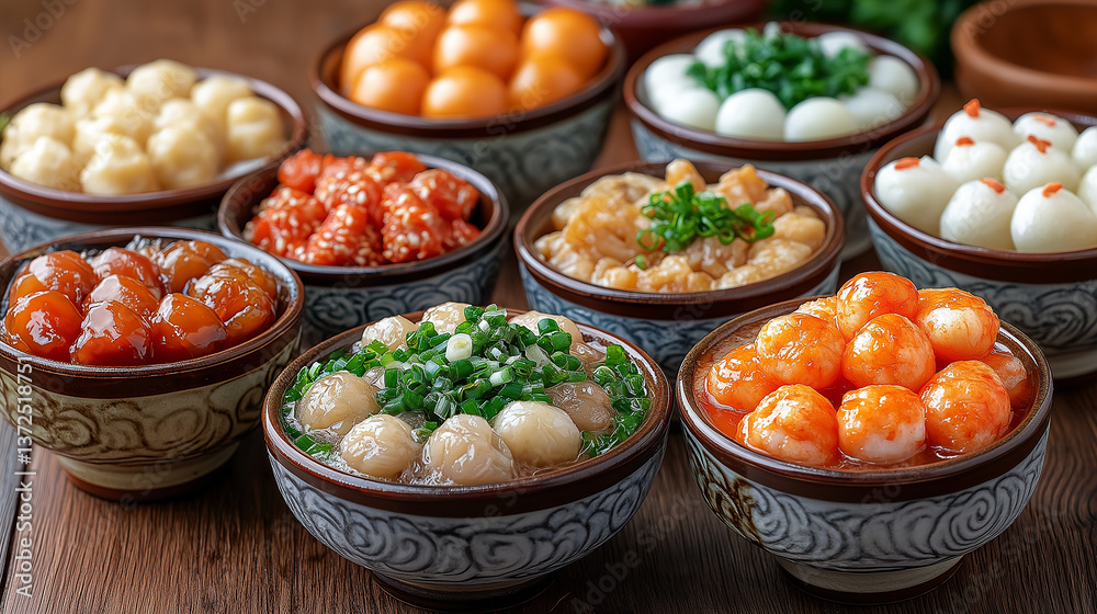 Dim Sum Selection: Delicious Dumplings, Steamed Snacks, and Flavors in a Traditional Asian Setting Dim Sum Selection: Delicious Dumplings, Steamed Snacks, and Flavors in a Traditional Asian Setting