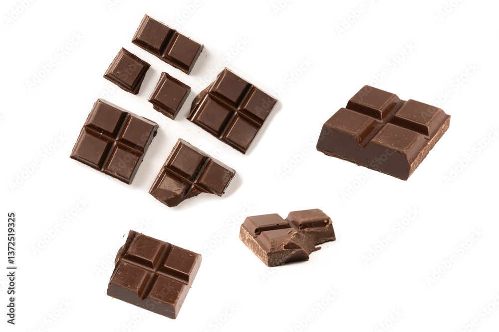 Fototapeta premium A chocolate bar isolated on white background.