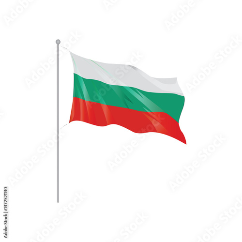 Bulgaria Country Wavy Flag hand drawing illustration Vol 01