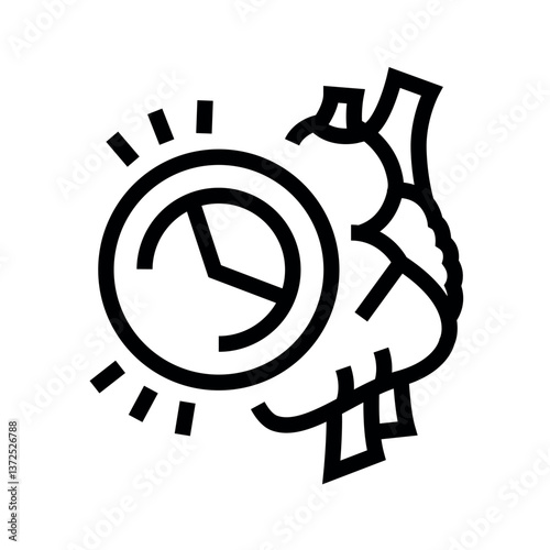 Arterial hypertension black line icon for digital and print projects.