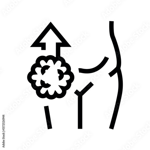 Obesity black line icon for digital and print projects.