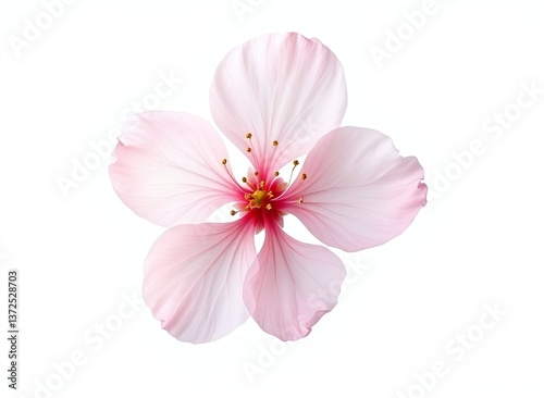 Beautiful Pink Blossom on White Background