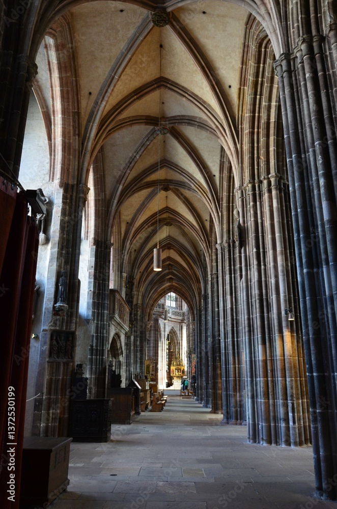 Fototapeta premium Nuremberg, Germany 10.16.2019: Church of St. Lorenz