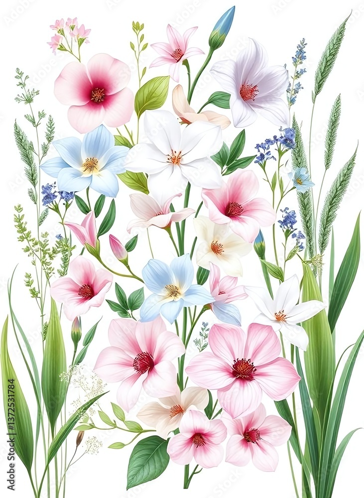 Obraz premium Beautiful Floral Arrangement with Delicate Flowers