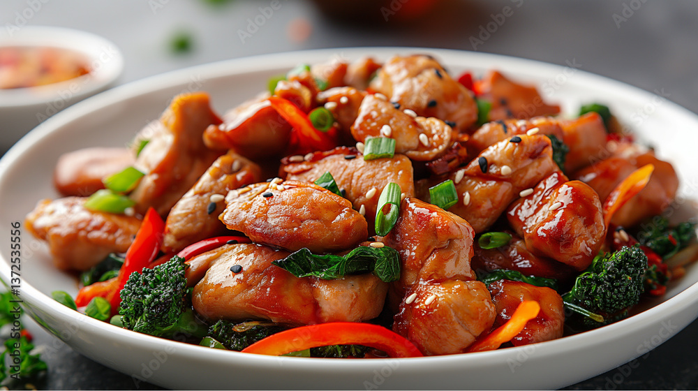 Spicy Garlic Chicken Stir-Fry with Vegetables and Peppers Spicy Garlic Chicken Stir-Fry with Vegetables and Peppers