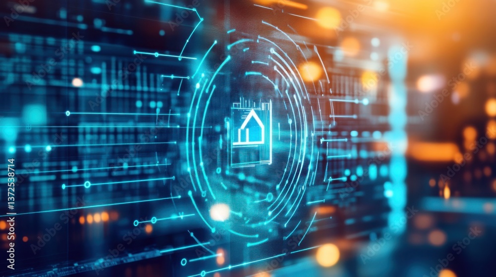 Fototapeta premium A data scientist creating machine learning algorithms for real time predictive healthcare, high-tech medical center with live patient data, High-tech style
