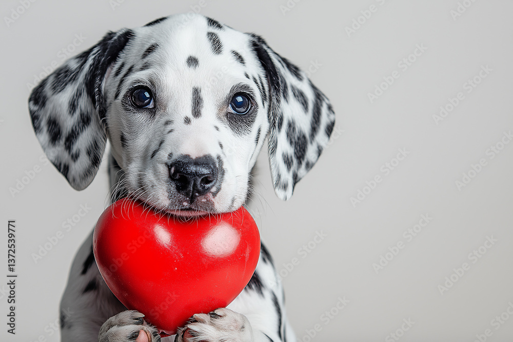 Dalmatian puppy with heart, perfect for cute, love-themed image searches Dalmatian puppy with heart, perfect for cute, love-themed image searches