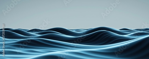 A serene, stylized depiction of gentle ocean waves, characterized by smooth, flowing lines and a calming color palette.