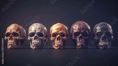 Evolution of human skull A comparative visualization showing changes in skull structure from early primates to modern humans