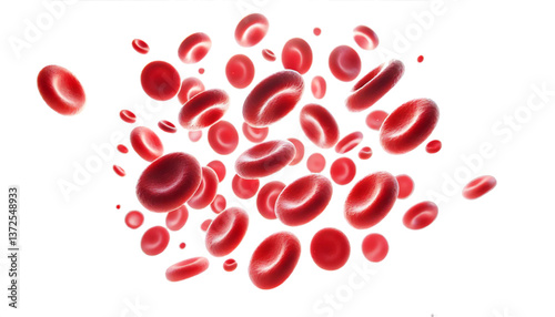 red blood cell. white background.